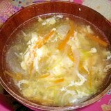 セロリと玉ねぎと人参の卵スープ